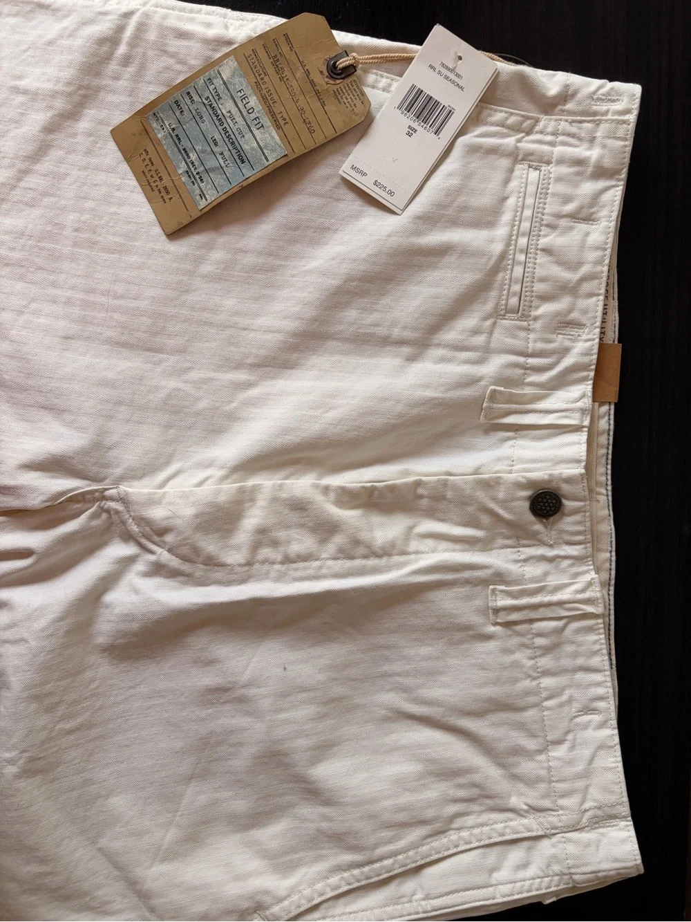 Ralph Lauren Double RL White Flat Front Men’s Shorts